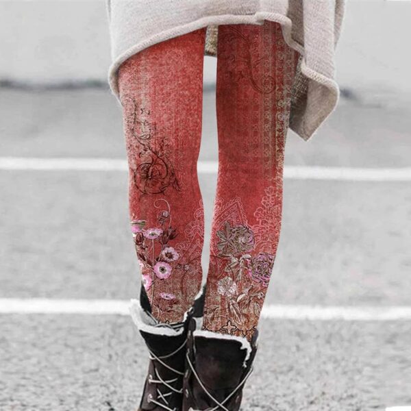 Leggings da donna HUYTBYG fiori vintage yoga corsa alta-1