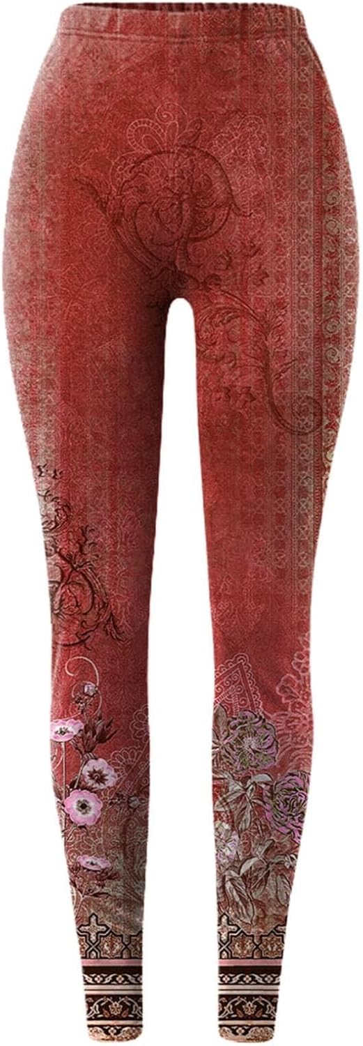 Leggings da donna HUYTBYG fiori vintage yoga corsa alta-3