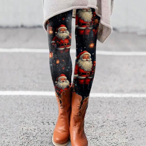 Leggings natalizi donna Babbo Natale HUYTBYG comodi yoga-2