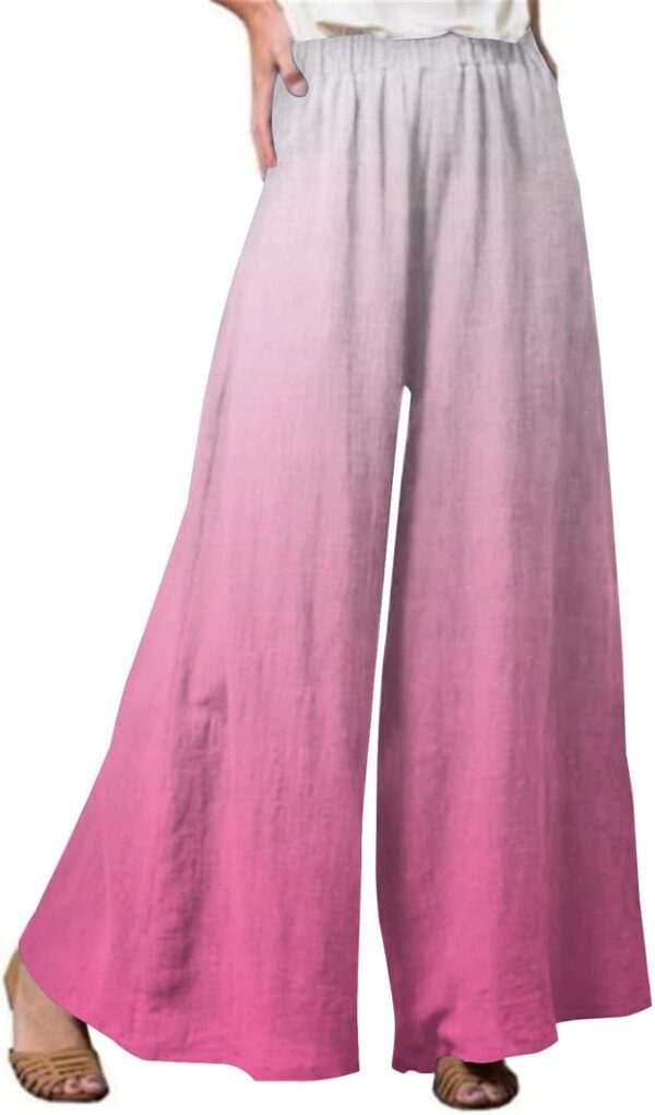 Pantaloni a palazzo donna vita alta stampa sfumata CRX-2