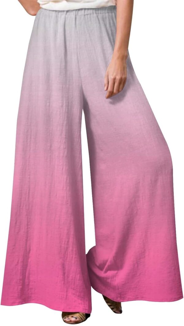 Pantaloni a palazzo donna vita alta stampa sfumata CRX-0