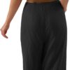 Pantaloni donna gamba larga cotone lino CRX elasticizzati-6