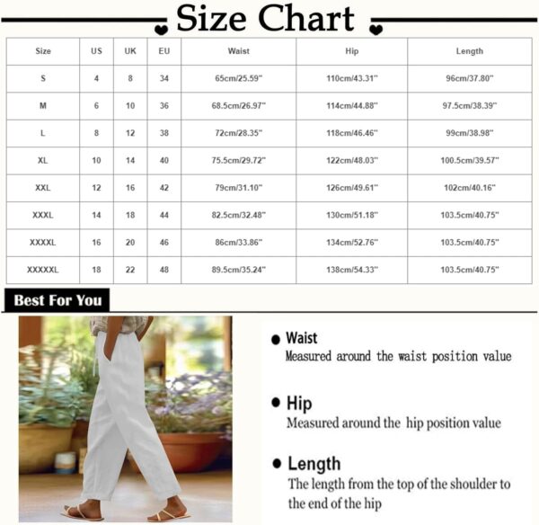 Pantaloni donna gamba larga cotone lino CRX vita elastica-2