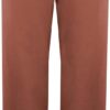 Pantaloni donna gamba larga cotone lino CRX vita elastica-6