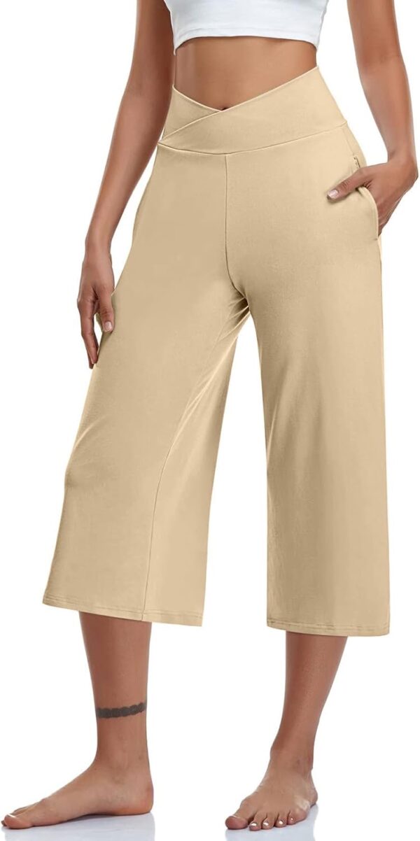 Pantaloni donna gamba larga Trendy Capri Pants yoga viaggio-1