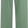 Pantaloni donna lino gamba larga Fashion Pants vita alta-4