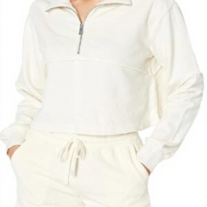 Felpa donna Sweaty Betty cotone mezza zip design spalle