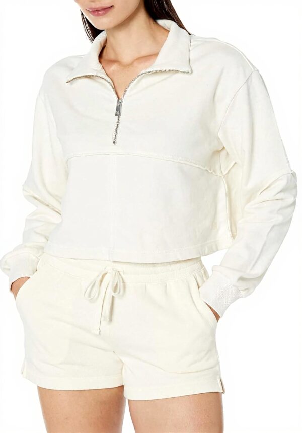 Felpa donna Sweaty Betty cotone mezza zip design spalle