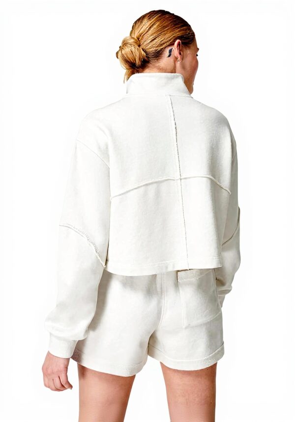 Felpa donna Sweaty Betty cotone mezza zip design spalle