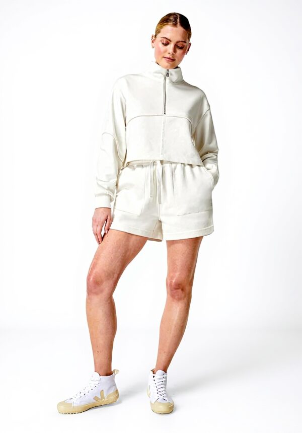 Felpa donna Sweaty Betty cotone mezza zip design spalle