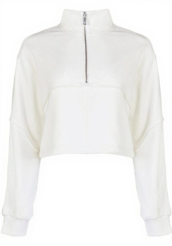 Felpa donna Sweaty Betty cotone mezza zip design spalle