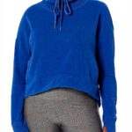 Felpe donna Sweaty Betty pile lusso cotone riciclato blu