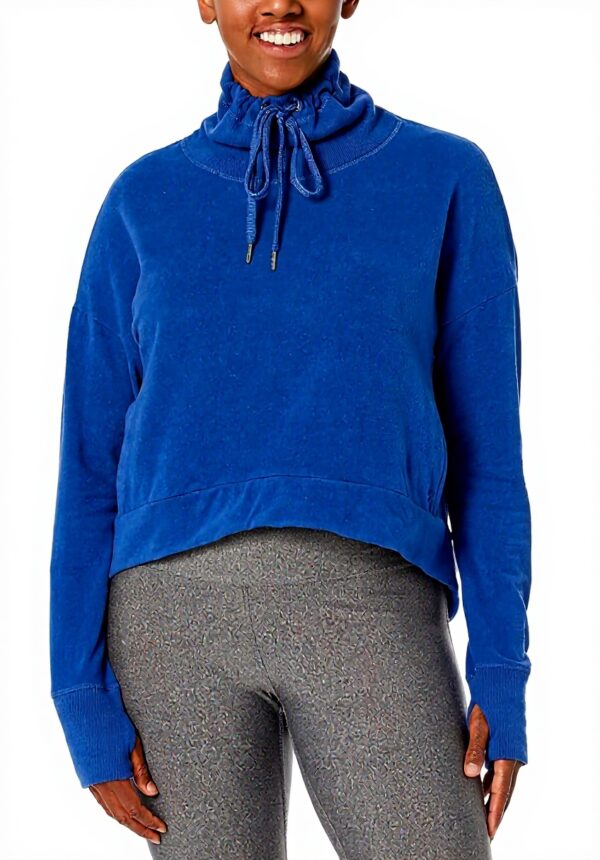 Felpe donna Sweaty Betty pile lusso cotone riciclato blu