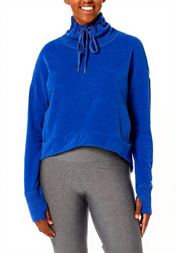 Felpe donna Sweaty Betty pile lusso cotone riciclato blu