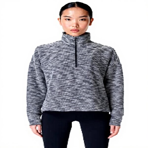 Sweaty Betty Pullover Donna Mezza Zip Boucle Blu Navy