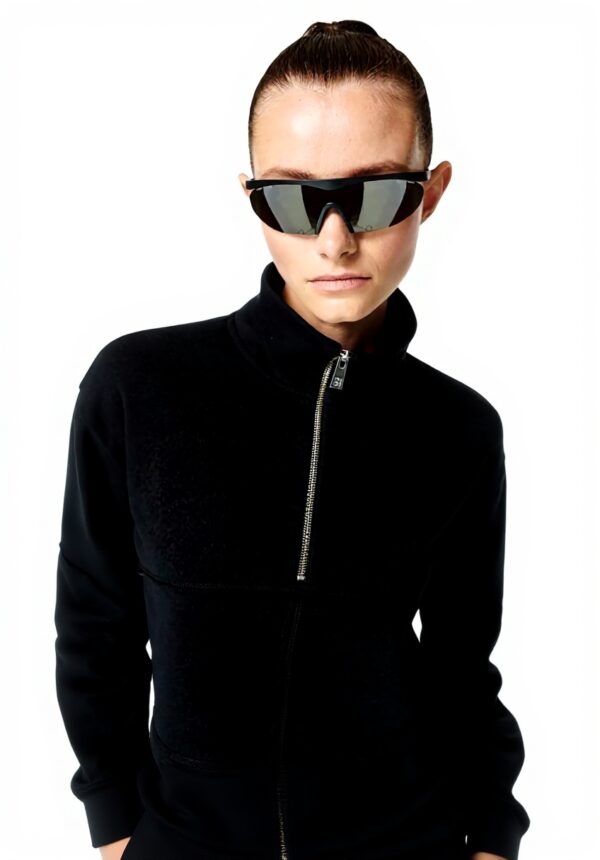 Felpa donna Sweaty Betty Revive mezza zip cotone nero