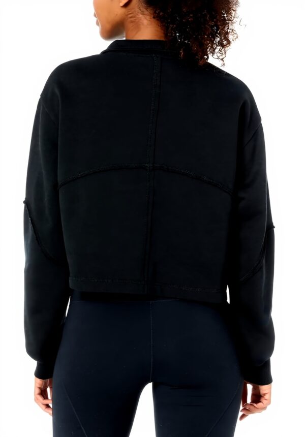 Felpa donna Sweaty Betty Revive mezza zip cotone nero