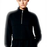 Felpa donna Sweaty Betty Revive mezza zip cotone nero