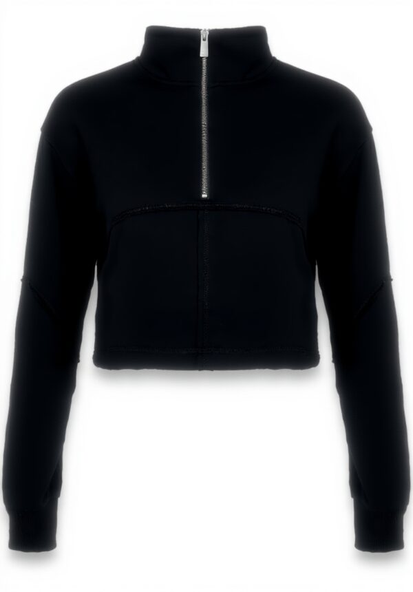 Felpa donna Sweaty Betty Revive mezza zip cotone nero