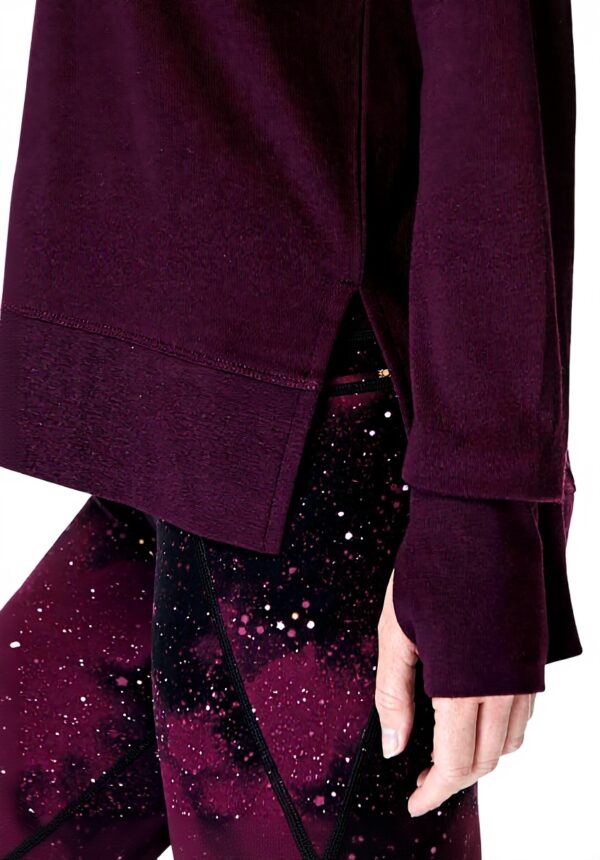 Felpa Donna Sweaty Betty After Class Longline Viola Ciliegia