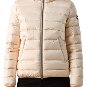 Giacche di piuma donna nylon cerniera manica lunga risvolto-0